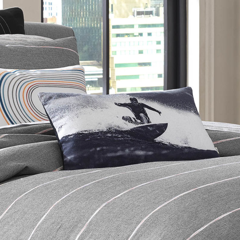  Coussin décoratif en coton Surf Print