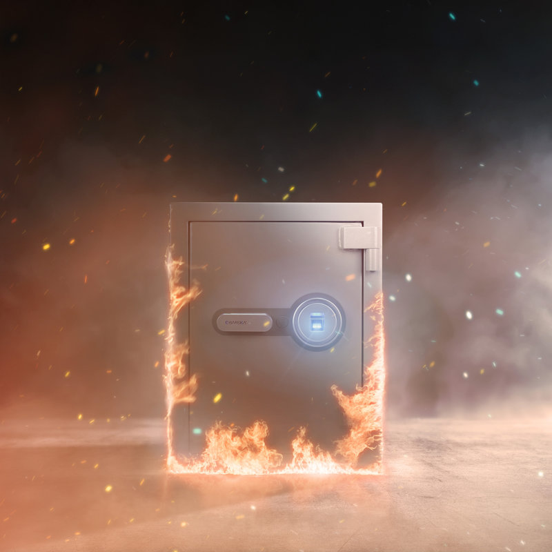 1.64 CUBIC FT BIOMETRIC FIREPROOF SAFE, GREY