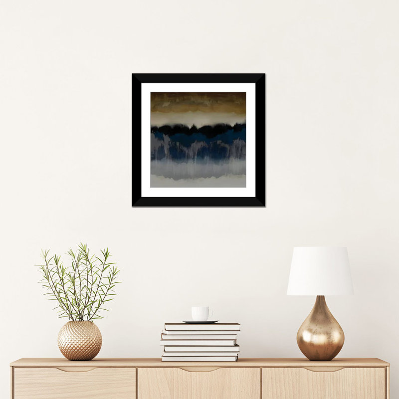 «Organic I», reproduction d'art sur toile tendue, H 16 po x l 16 po x P 1 po, Papier avec cadre noir, Blanc