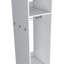 Armoire blanche à 3 tablettes avec miroir et rangement ouvert