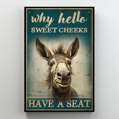 «Donkey Pourquoi bonjour les douces joues» - 1 pièce rectangulaire «Donkey pourquoi bonjour les douces joues»
