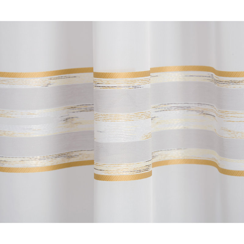 Valleyview Tab Top Semi Sheer Curtain, White/Yellow