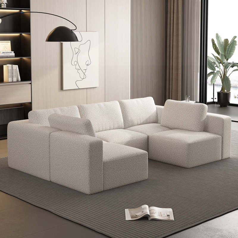 Ensemble de canapé modulaire Boneless, Molleton blanc