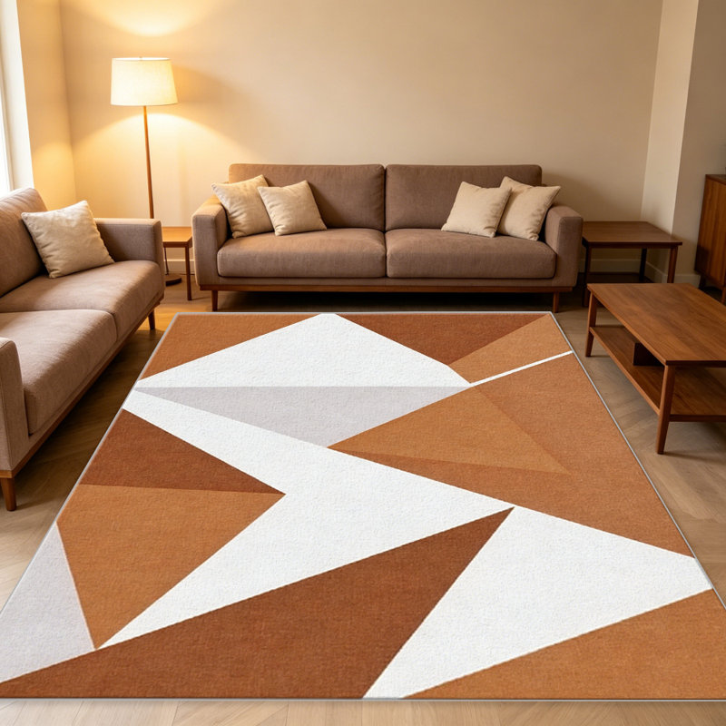 Terracotta Geometric carpet-easy to clean, machine-washable, soft and comfortable; suitable for door mats, kitchens, living rooms, bedrooms, corridors, and laundry areas. Easy to clean, durable carpet for home decoration.