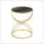 Table d'appoint moderne [Structure en métal doré + plateau noir]