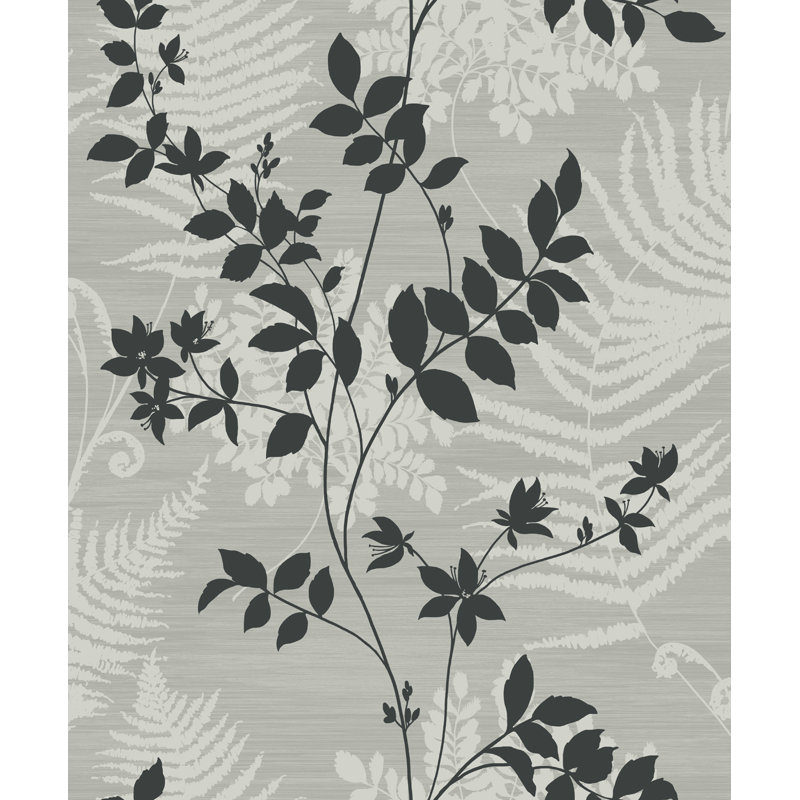 Hinckley 10.05m x 53cm Wallpaper Roll, Grey/Black