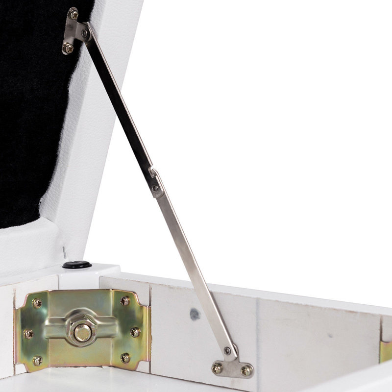Banc de rangement rembourré Bannister, Blanc