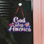 Panneau de porte suspendu le 4 juillet «God Bless America» pour porte d'entrée en bois rustique