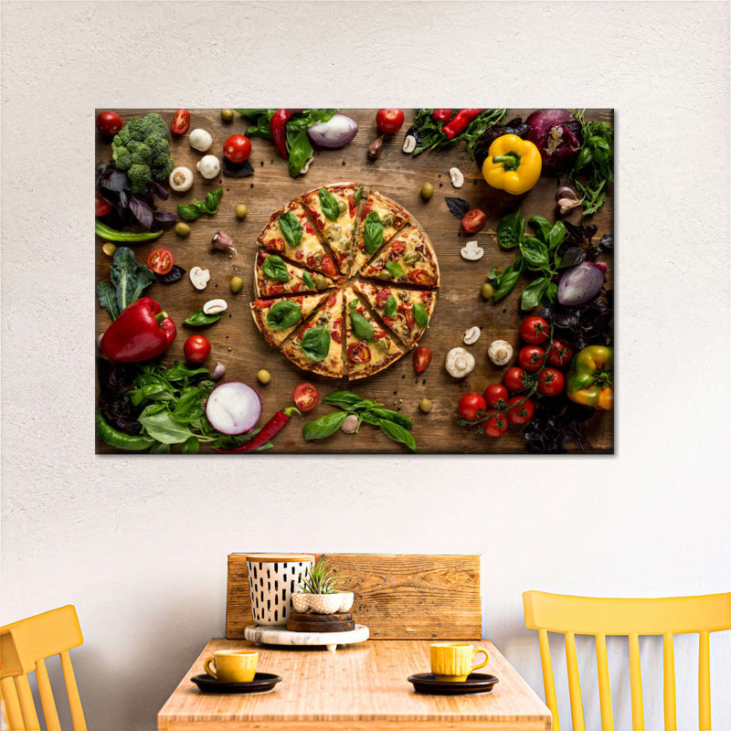 Tranches de pizza italienne sur toile, H 16 po x l 24 po x P 1,25 po