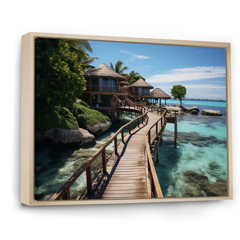 Maldives Beaches Maldives I, reproduction d'art sur toile, H 30 po x l 40 po, Cadre naturel flottant