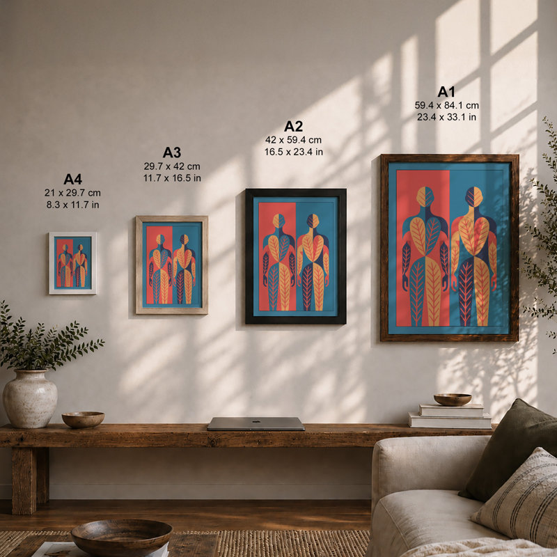Nature and Form Modern - Framed Print, A4 - 29.7 x 21.0 cm, Oak