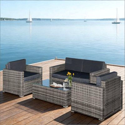 Ensemble modulaire d'extérieur en osier 4 pièces Conversation Furniture
