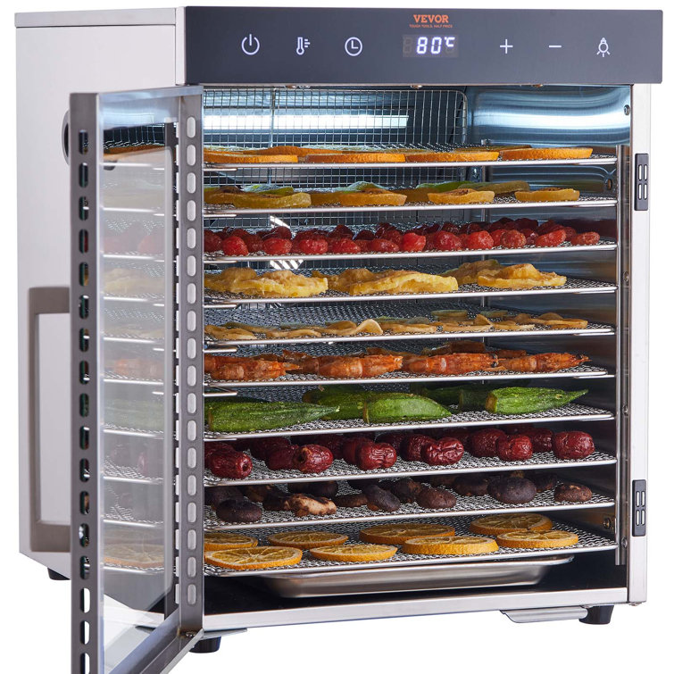 VEVOR 6 Trays Food Dehydrator Machine Stainless Steel 700W Jerky Fruit  Drying