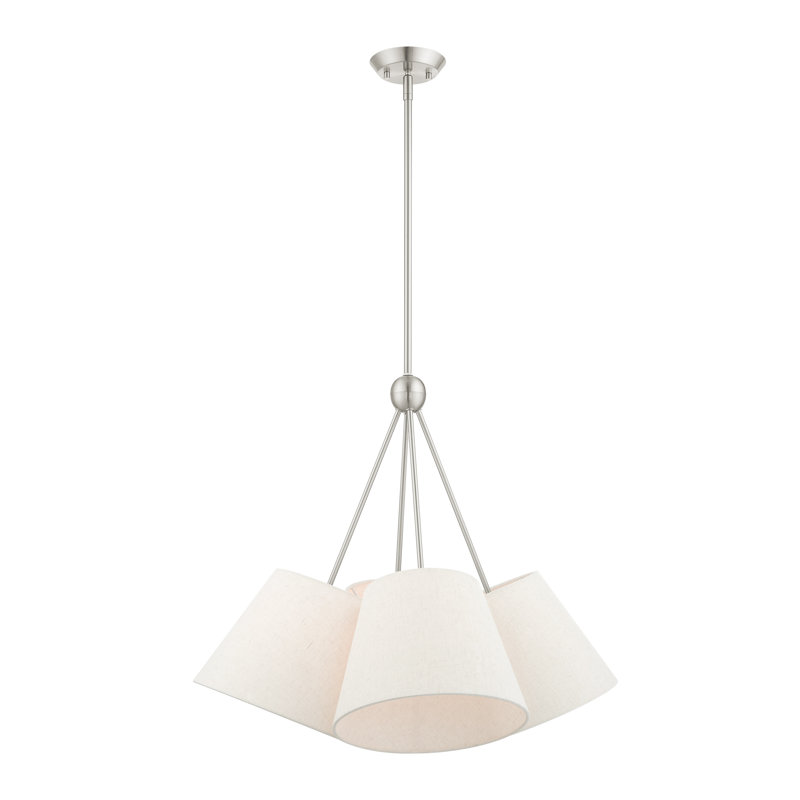 Grove 4-Light Chandelier, Nickel brossé, Avoine