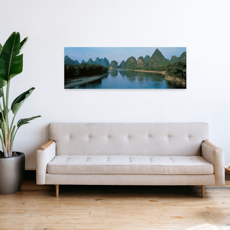 «Guilin Guanxi China Peaceful Serene Abstract Forest Landscape», art mural, H 16 po x l 48 po
