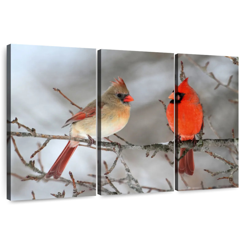 Cardinal Bird Couple, 32" H x 50" W