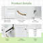 Ensemble de meuble-lavabo 36 po avec lavabo, meuble autoportant blanc avec cuve en céramique, cadre en bois massif et en MDF, tiroir supérieur rabattable, portes à fermeture en douceur, 2 tiroirs de rangement, poignées dorées-117168247