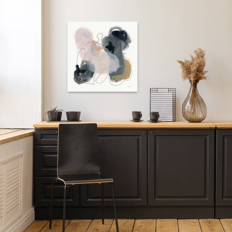 Art abstrait contemporain organisé, H 18 po x l 18 po