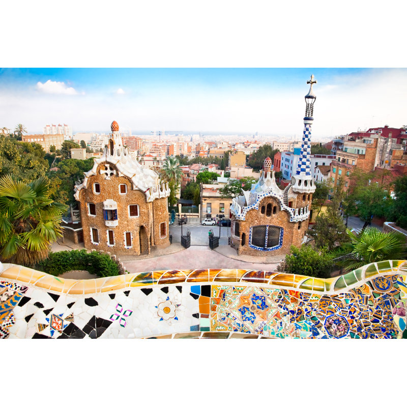 Lidea Antonio Gaudi dans le parc Guell sur toile par Master2, H 8 po x l 12 po