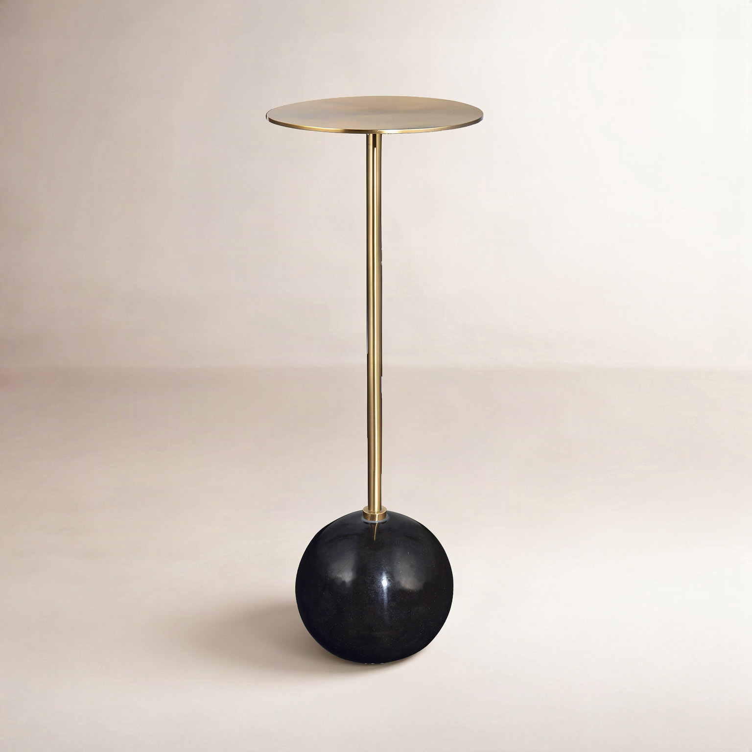 Chaniece End Table, Brushed Brass/Black