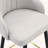 Light Gray PU Leather Bar Stools with Gold Accent Footrest, Set of 2-2032043771