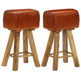 Funes Upholstered Counter Stool with Solid Wood Frame
