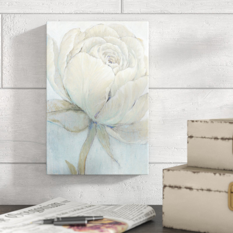 «English Rose II», peinture sur toile, H 12 po x l 8 po