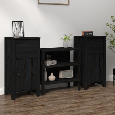 Soumaya 40" Wide 2 Drawer Pine Solid Wood Sideboard