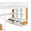 Lit mezzanine double avec bureau, tablettes et tiroirs-1057410506