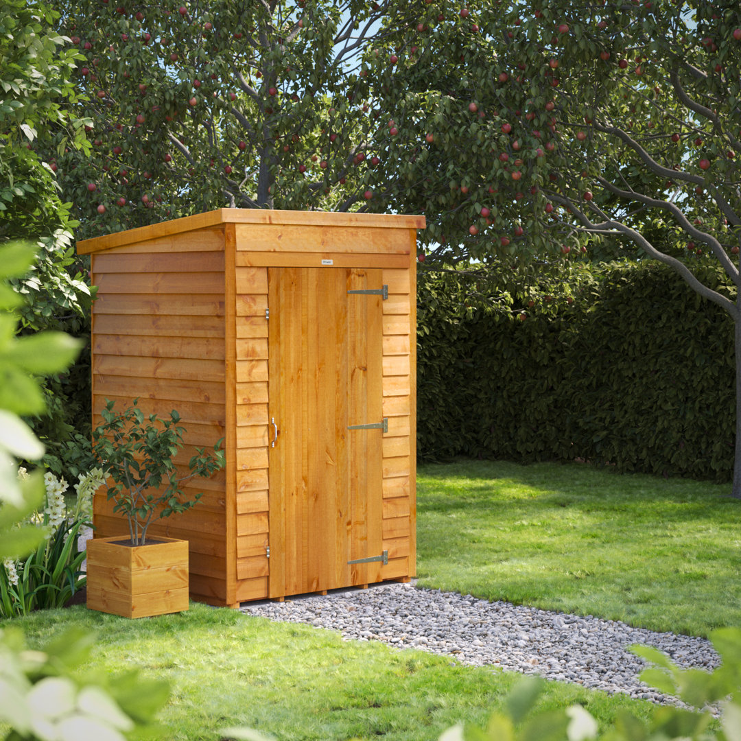 Powersheds 4 x 4ft Timber Overlap Windowless Pent Garden Shed
