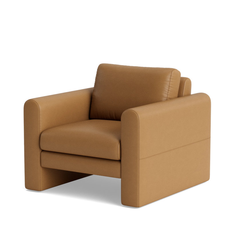 Knox Leather Accent Chair, Leather - Butterscotch