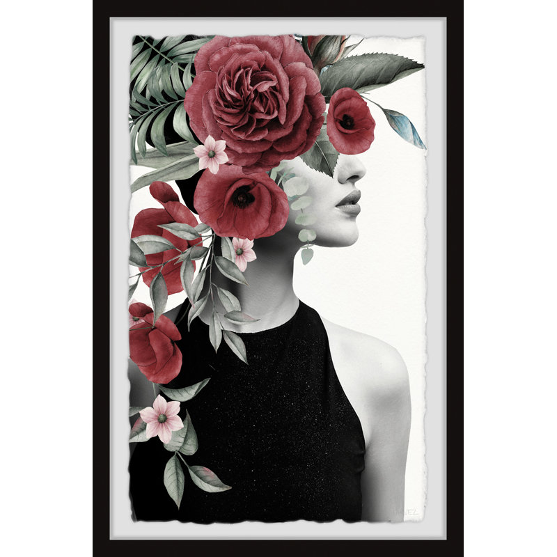 «Red Blooms II», reproduction encadrée, H 12 po x l 8 po x P 1,5 po