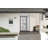 Front Exterior Prehung FiberGlass Door Frosted Glass / Manux 8312 Grey Ash / Side and Top Exterior Window / Office Commercial and Residential Doors Entrance Patio Garage-W36+14" x H80+14"-Right-hand Inswing-98195706-98195709-98195710