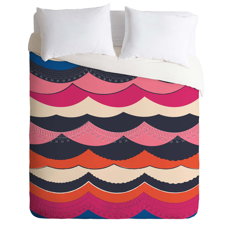 Ensemble de housse de couette en microfibre rose / bleu / orange, Housse de couette simple / simple TG et 1 taie dé