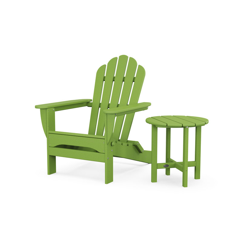 Monterey Bay Folding Adirondack Chair with Side Table, Lime