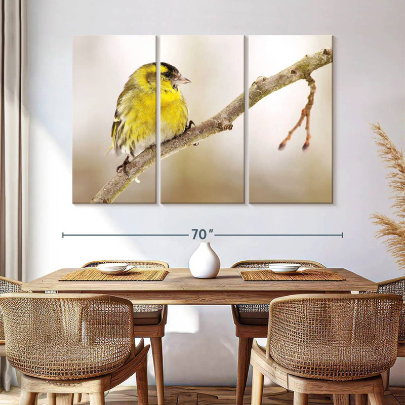 Brampt Perched Yellow Bird, 42" H x 65" W