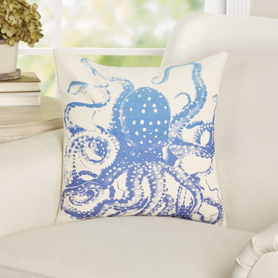  Octopus Cotton Throw Pillow