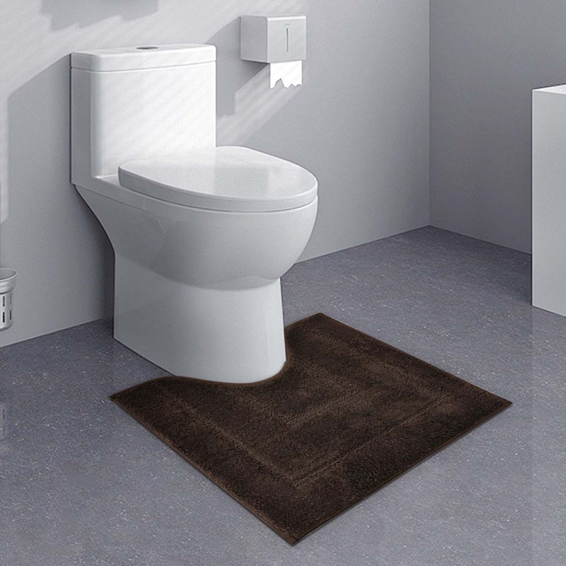 Tapis de salle de bain Tapis de salle de bain en U épaissi Tapis de porte absorbant l'eau, Coffee