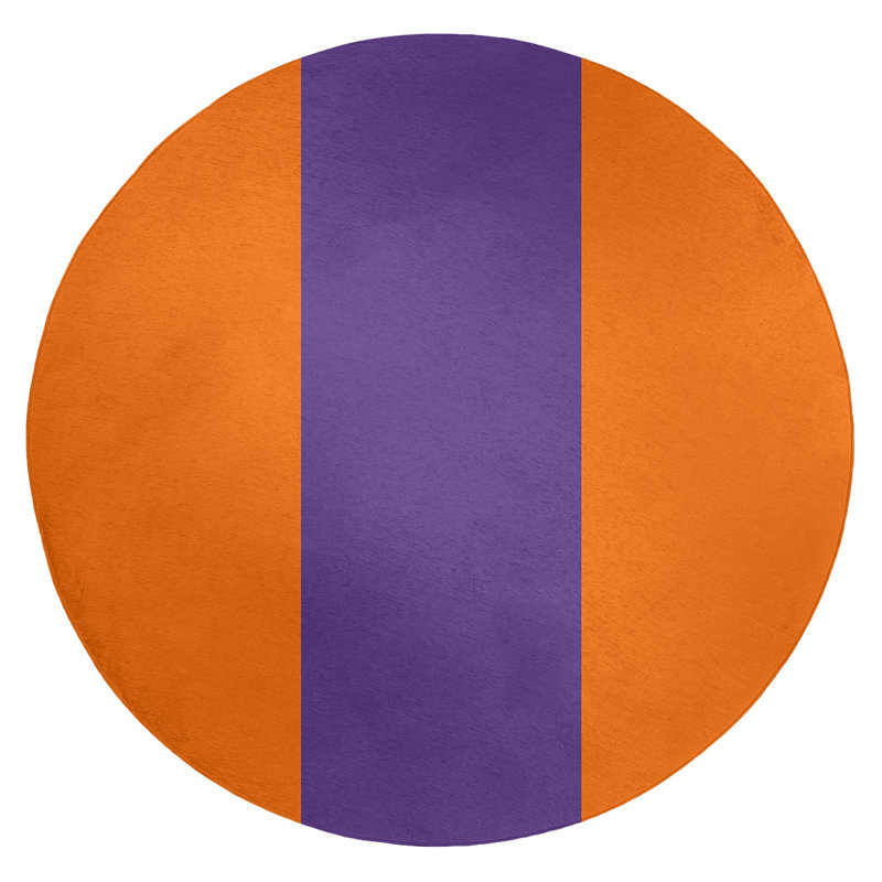 Tapis orange/mauve zone, Rond 5 pi