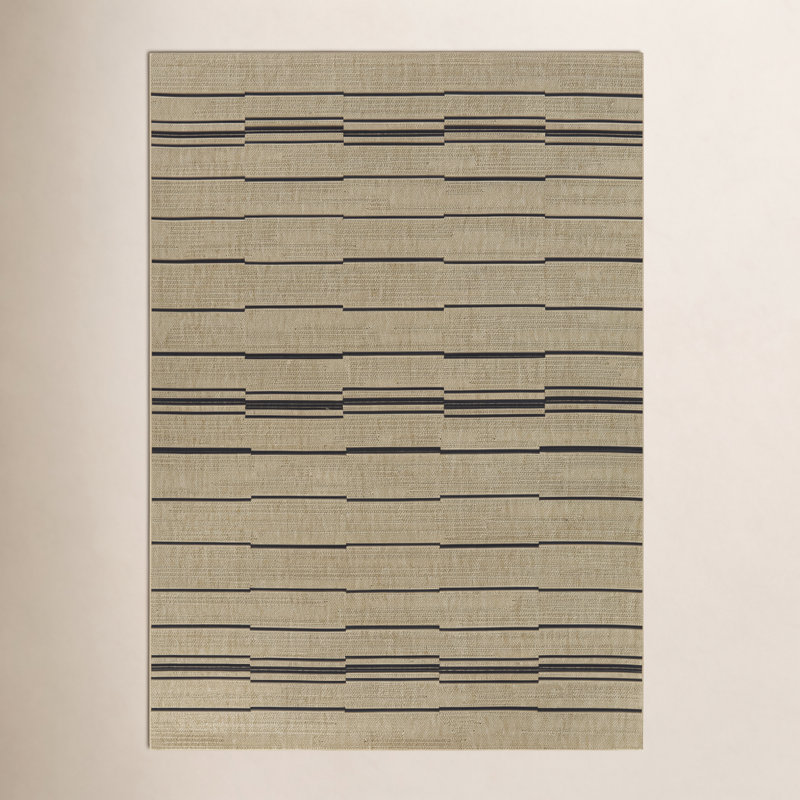 Tapis rayé intérieur / extérieur Veda, Rectangle 7 pi 10 po x 10 pi