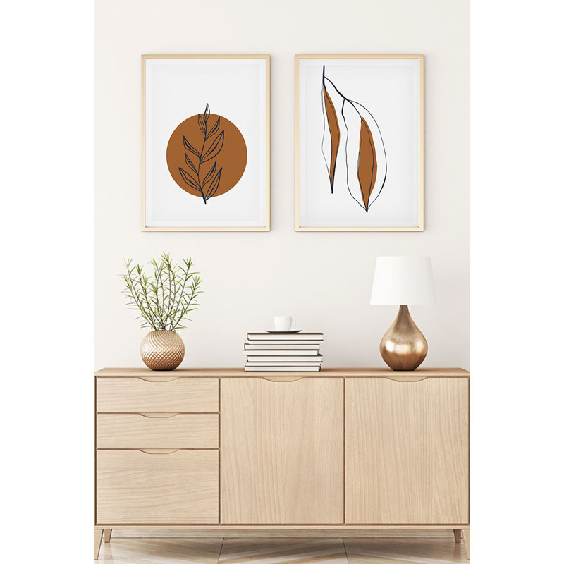 Élégantes peintures décoratives en panneau de fibres à densité moyenne (2 pièces), 11,8 po x 15,7 po | 100% panneau de fibres à densité moyenne de 3 mm d'épaisseur, structure en bois massif (0,98 pouce d'épaisseur) | Parfait pour le décor du salon et de la chambre à coucher, design élégant et moderne