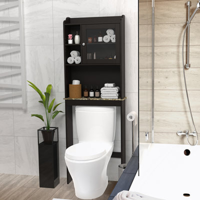 Modern Over The Toilet Space Saver Organization Wood Storage Cabinet For Home