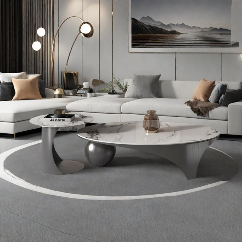 Table basse Modern, Gris foncé, H 16,5 po x l 54,3 po x P 27,6 po 
