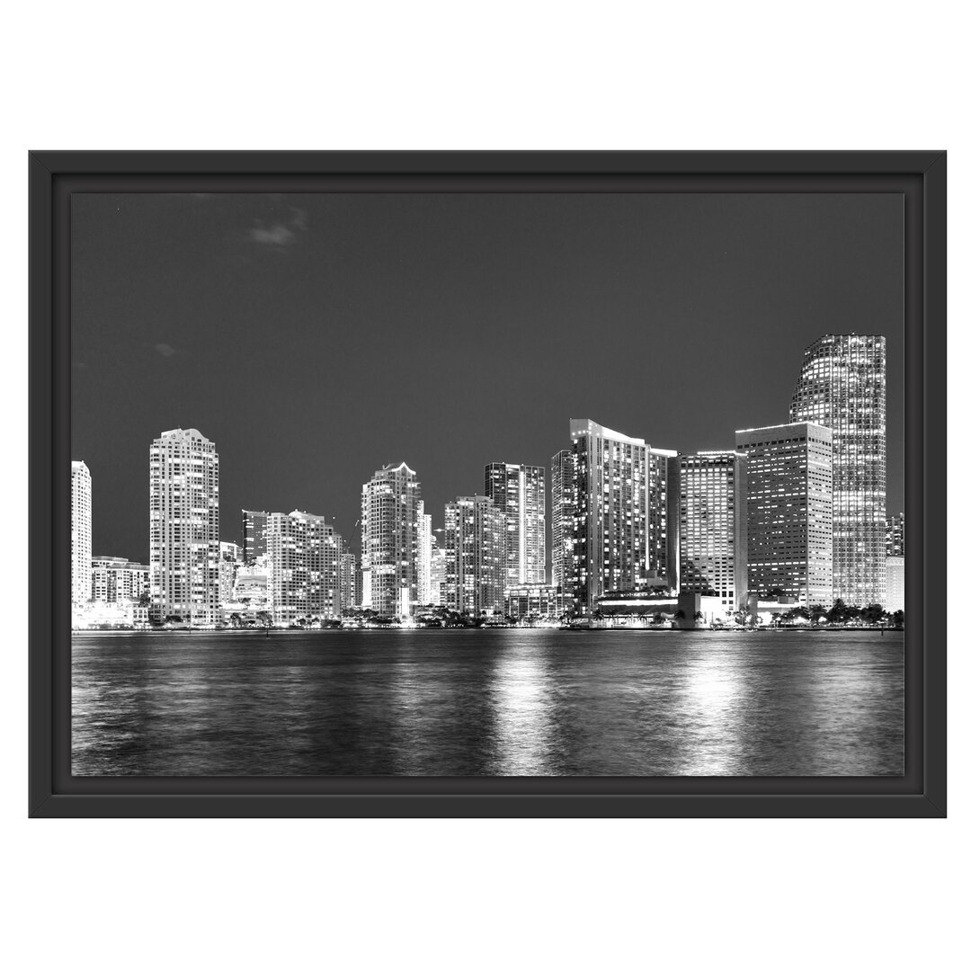 Gerahmtes Wandbild Skyline von Miami Florida