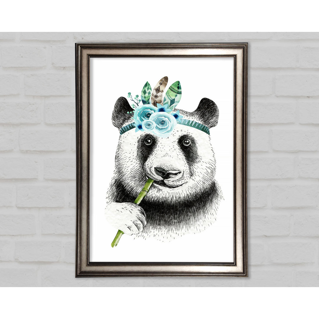 Panda Bambus Gerahmter Druck Wandkunst