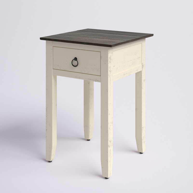 Table de bout Degnan Farmhouse, Blanc antique