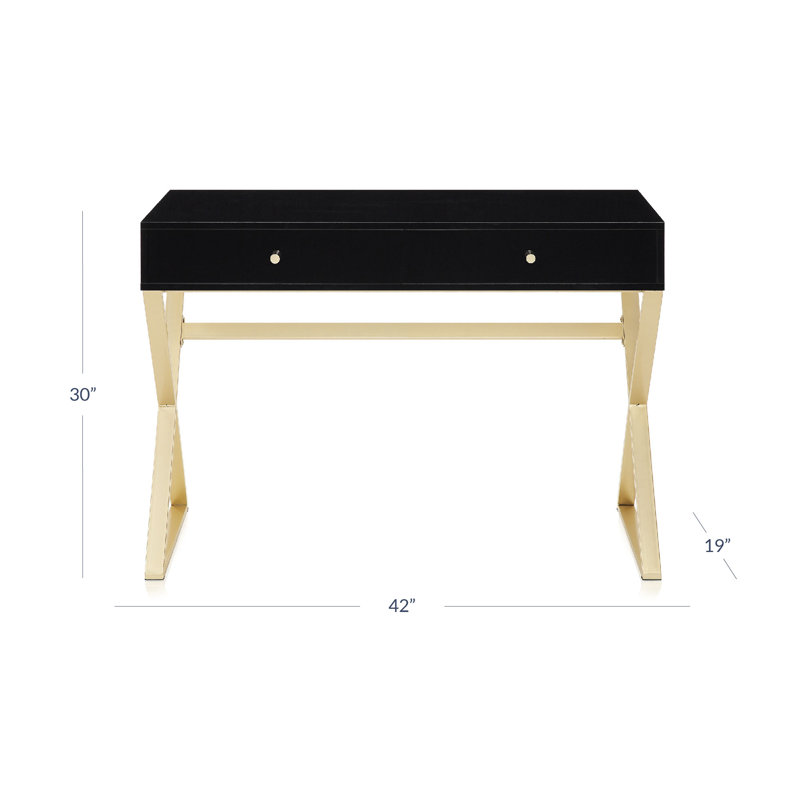 Lepido Computer Desk, Black/Yellow
