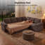 118" Oversized U-Shaped 7-Seat Couch with Pull Out Bed and Hidden Storage, Breathable Corduroy Sectional Sleeper Sofa for Living Room, Apartment & Office, Dark Grey-130835411