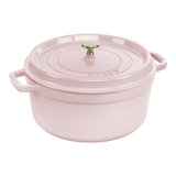 Staub Cast Iron Round Cocotte, Dutch Oven, 5.5-Quart, Serves 5-6, Made In France, Peony Pink