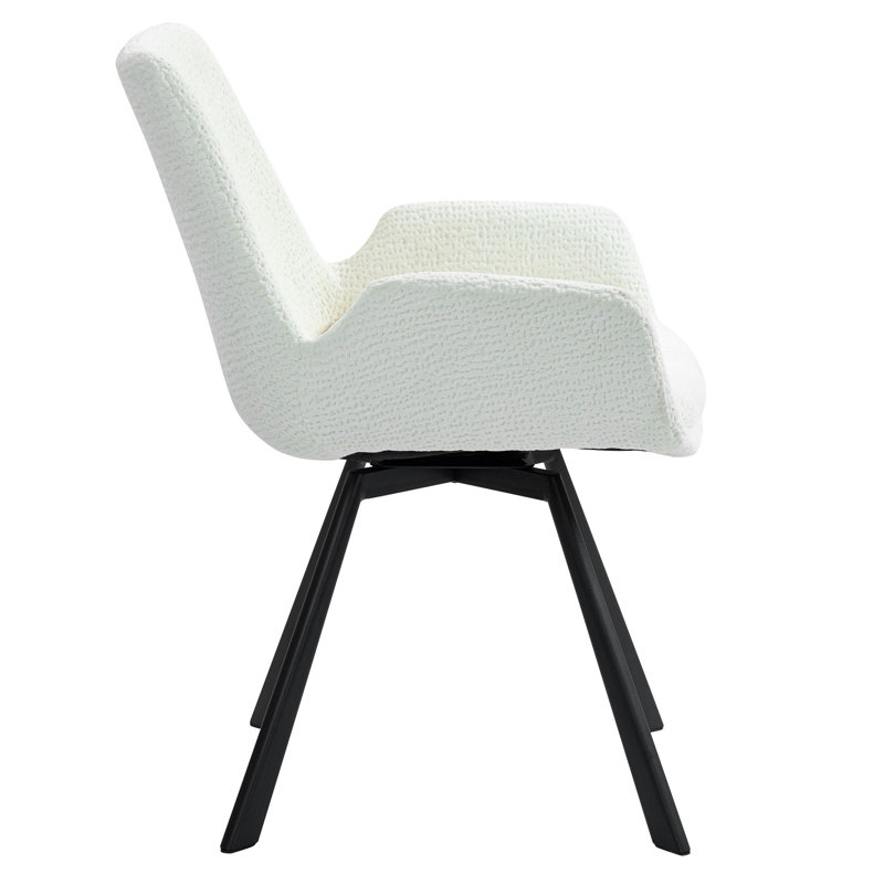 Ensemble de 2 chaises pivotantes Zara ivoire et noires Zara, Ivoire ivoire